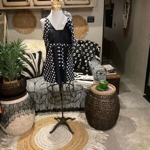 Black and White Polka Dot  Tie Front 2 piece swimsuit NWOT XXL ( 14)